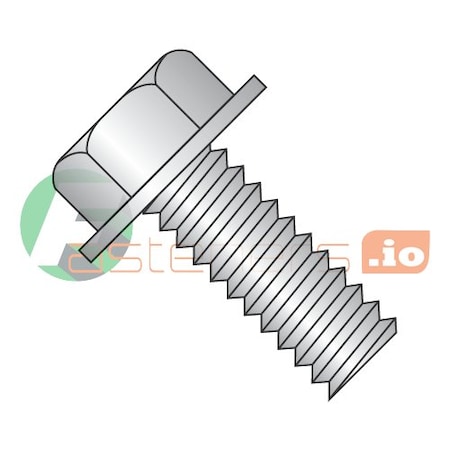 #6-32 X 1/2 In Slotted Hex Machine Screw, Plain 18-8 Stainless Steel, 5000 PK